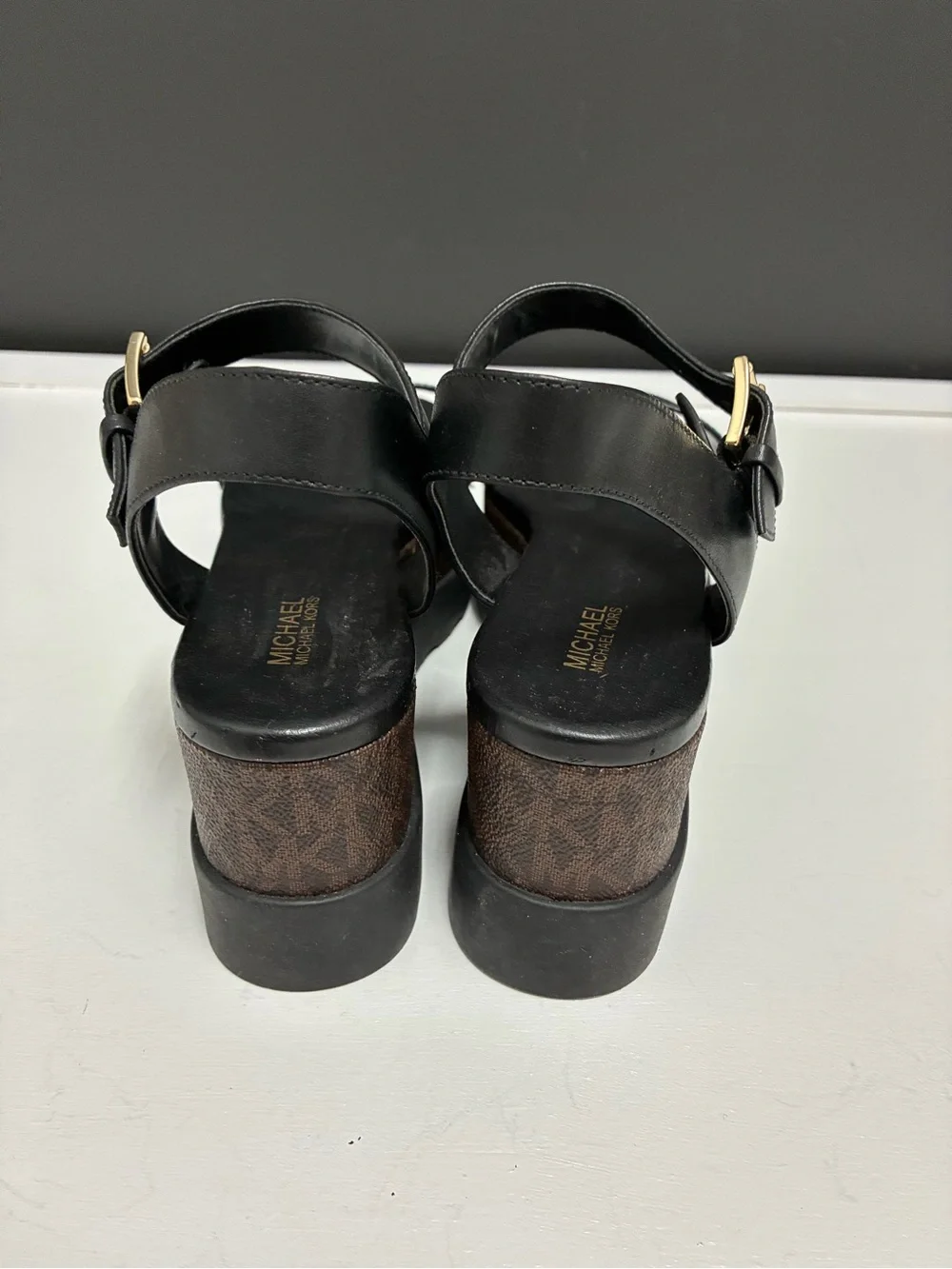 Michael Kors Black Platform Ankle-Strap Sandals
